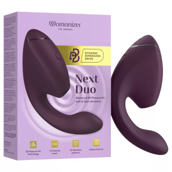 Womanizer Next Duo - Vibrator 2 în 1 punctul G și clitoridian - mov