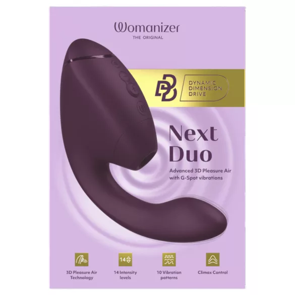 Womanizer Next Duo - Vibrator 2 în 1 punctul G și clitoridian - mov
