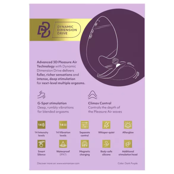 Womanizer Next Duo - Vibrator 2 în 1 punctul G și clitoridian - mov