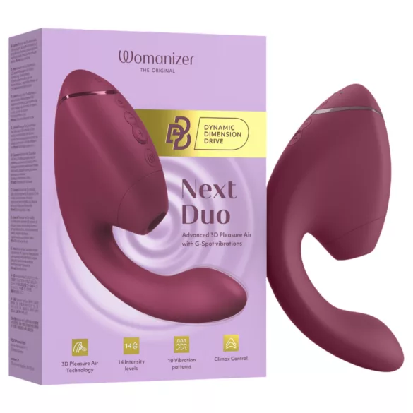 Womanizer Next Duo - vibrator 2în1 punctul G și clitoridian - roz