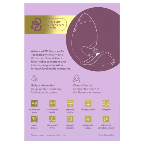 Womanizer Next Duo - vibrator 2în1 punctul G și clitoridian - roz