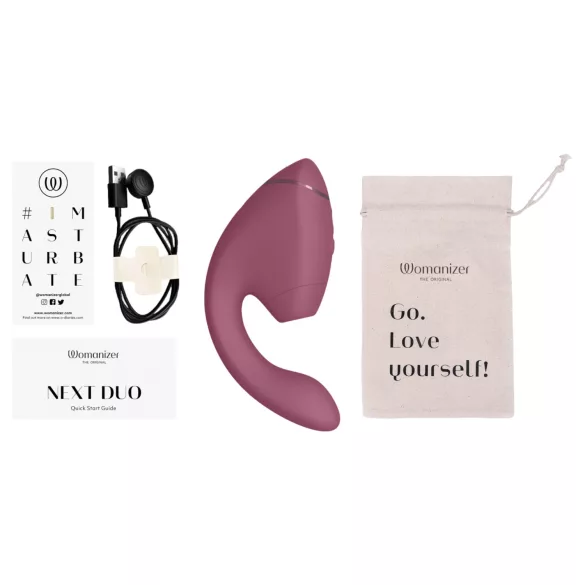 Womanizer Next Duo - vibrator 2în1 punctul G și clitoridian - roz