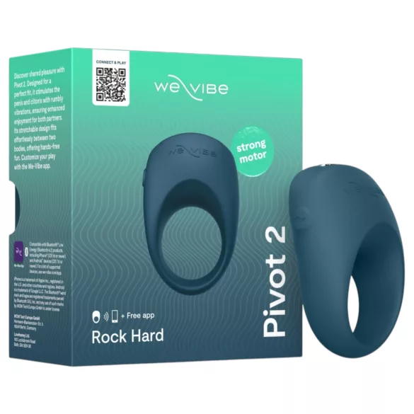 We-Vibe Pivot 2 - Inel penian cu vibrații controlat prin aplicație, pentru bărbați (albastru)