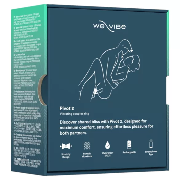 We-Vibe Pivot 2 - Inel penian cu vibrații controlat prin aplicație, pentru bărbați (albastru)
