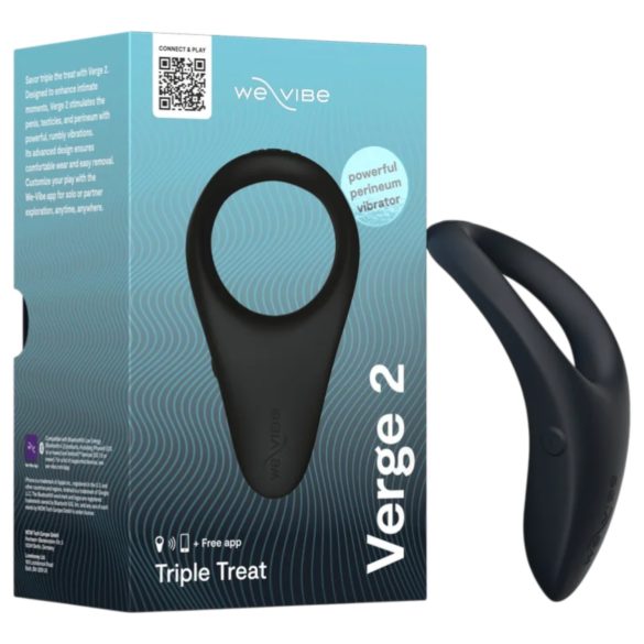 We-Vibe Verge 2 - inel vibrator penis inteligent - silicon negru