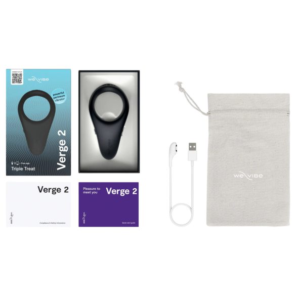 We-Vibe Verge 2 - inel vibrator penis inteligent - silicon negru