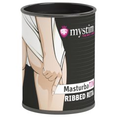   Mystim MasturbaTIN Ribbed Rita - masturbator cu lamelă (alb)