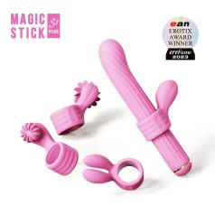 Magic Stick - vibrator cu capete interschimbabile (roz)