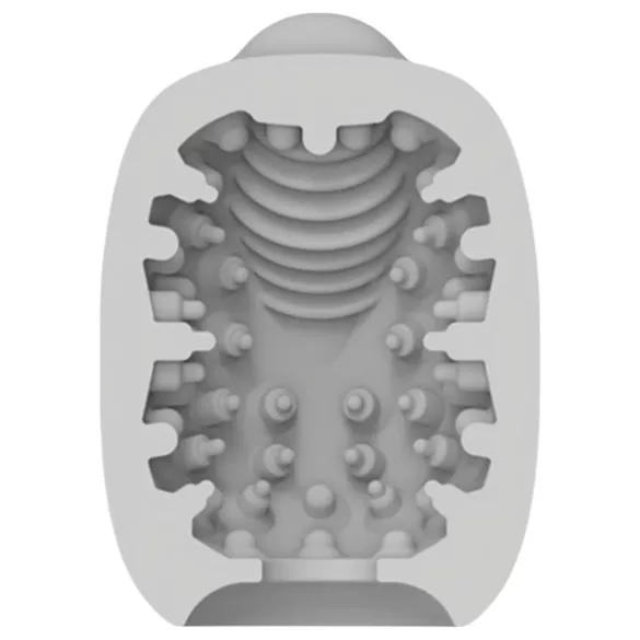 VIBEGGS - ou vibrator pentru masturbare - texturat - alb