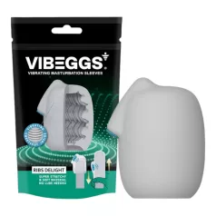   VIBEGGS Ribs Delight - ou vibrator masturbator - texturat - alb