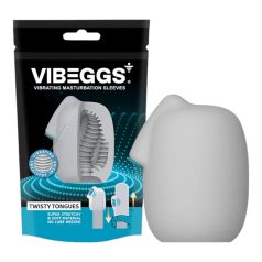 VIBEGGS Twisty Tongues - ou vibrant masturbator (alb)