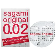   Sagami Original 0,02 - prezervative subțiri - 55mm - 3 bucăți