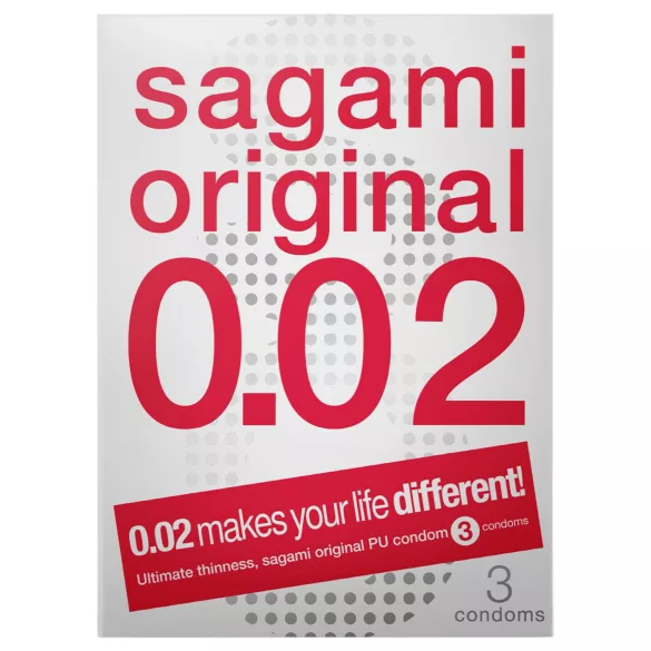 Sagami Original 0,02 - prezervative subțiri - 55mm - 3 bucăți