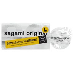   Sagami Original 0,02 L - prezervative ultra subțiri - 58mm - 12 bucăți