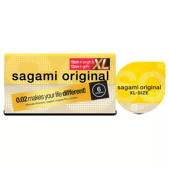 Sagami Original 0,02 XL - prezervative - extra mare - 61mm - 6 bucăți