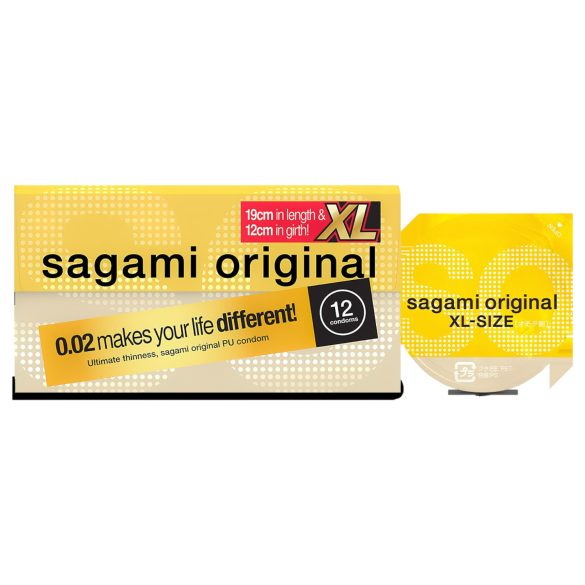 Sagami Original 0.02 XL - prezervative - extra subțire - 61mm (12 bucăți)
