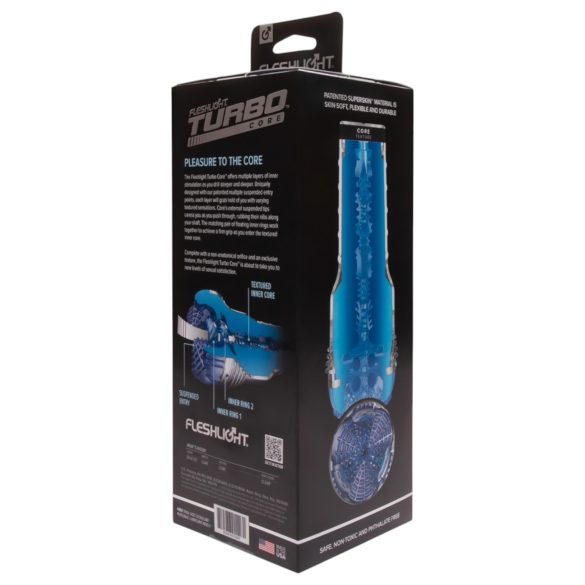 Fleshlight Turbo Core - masturbator cu efect de sucțiune - albastru