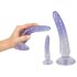 Set antrenor anal Crystal Clear - 3 piese (transparent-albastru)