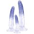 Set antrenor anal Crystal Clear - 3 piese (transparent-albastru)