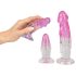 Crystal Clear - set antrenor anal - 3 buc (transparent-roz)