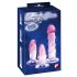 Crystal Clear - set antrenor anal - 3 buc (transparent-roz)