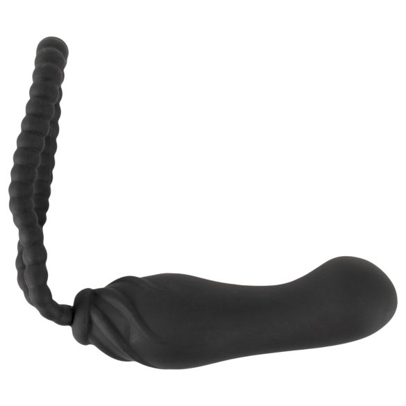 Black Velvets - dildo cu curea - dimensiune ajustabilă - silicon negru