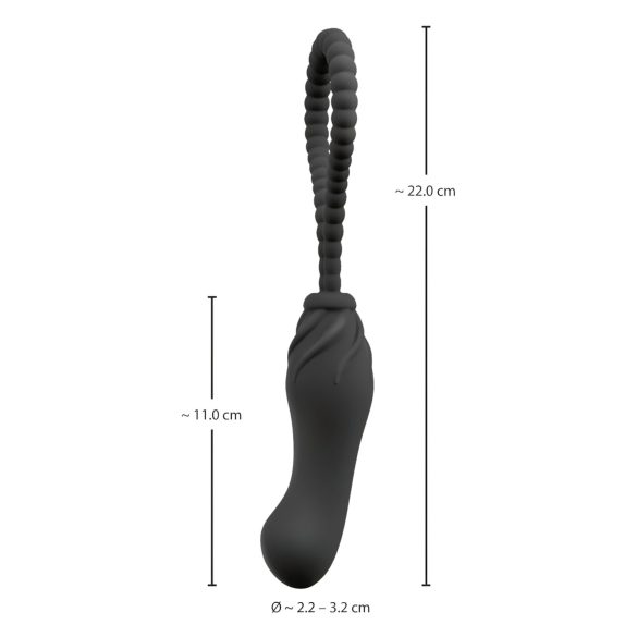 Black Velvets - dildo cu curea - dimensiune ajustabilă - silicon negru