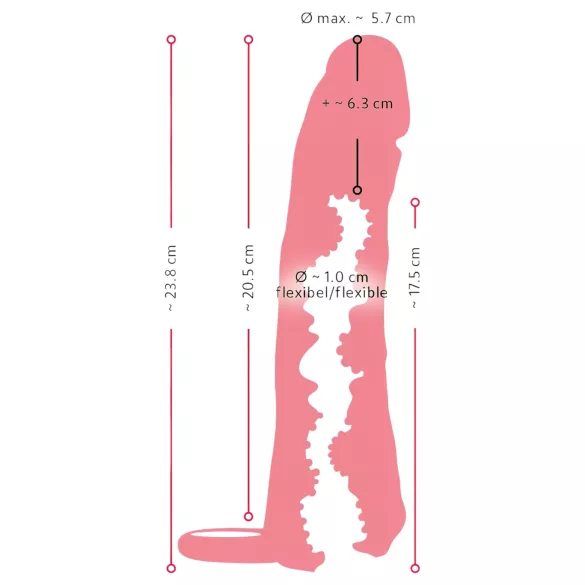 Nature Skin - vagin artificial și prelungitor penis - 23cm culoare naturală