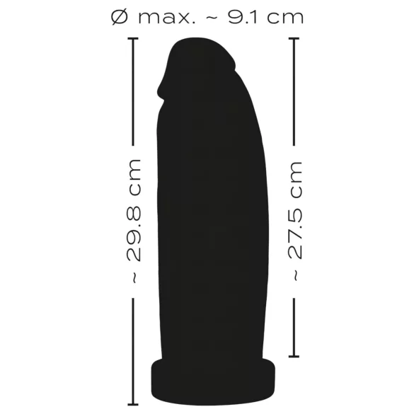 realistixxx Real Giant - dildo uriaș - 30 cm (negru)