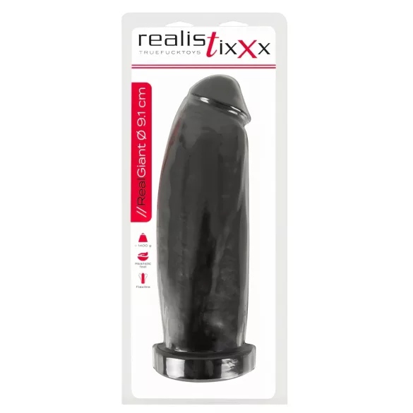 realistixxx Real Giant - dildo uriaș - 30 cm (negru)