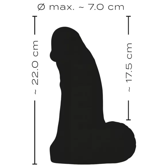 Realistixxx - dildo realist cu testicule - 22 cm - negru