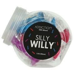   Silly Willy - dildo din silicon cu ventuză - 12 buc (colorat)