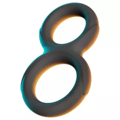 Erecto - inel dublu pentru penis - silicon negru