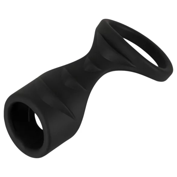 Erecto - inel pentru penis 2 în 1 - negru