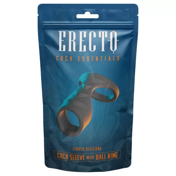 Erecto - inel pentru penis 2 în 1 - negru