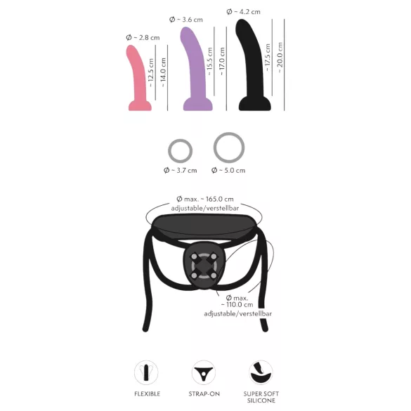 You2Toys - set dildo cu ham - negru