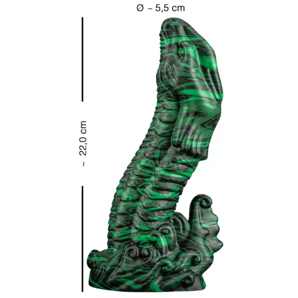 Beasty Cocks - dildo penis șopârlă - silicon verde-negru