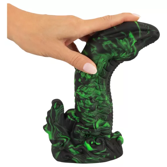 Beasty Cocks - dildo penis șopârlă - silicon verde-negru