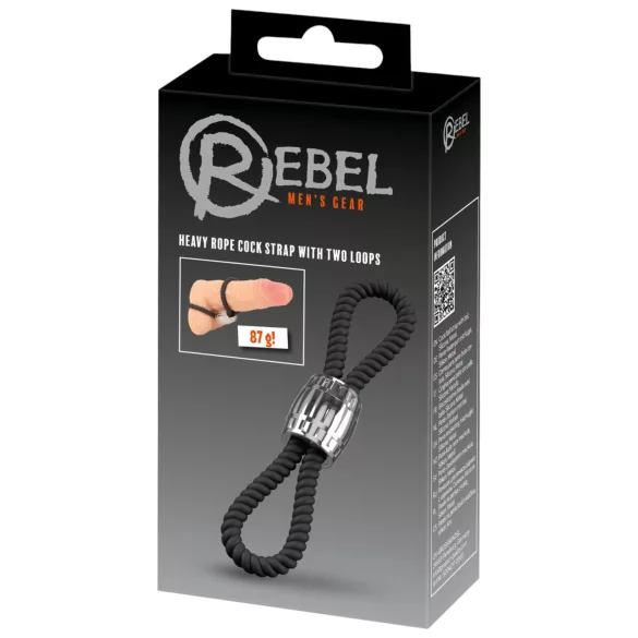 Rebel Cock Strap - buclă dublă reglabilă pentru penis din silicon (87 g)