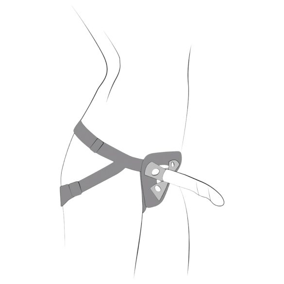 ROMP Piccolo - set pegging pentru cupluri - silicon negru-albastru