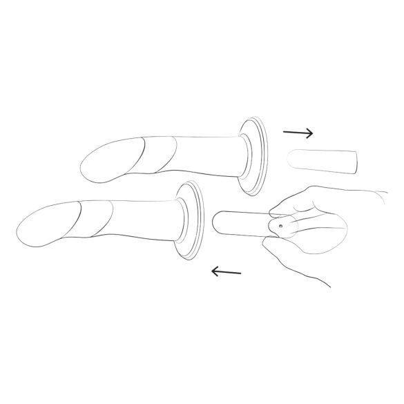 ROMP Piccolo - set pegging pentru cupluri - silicon negru-albastru