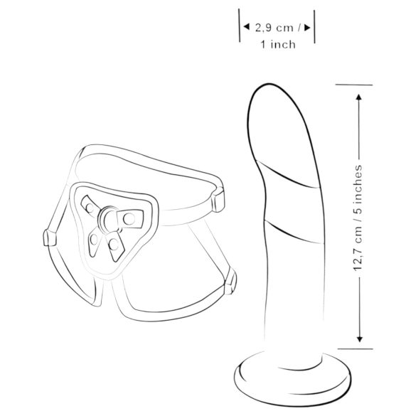 ROMP Piccolo - set pegging pentru cupluri - silicon negru-albastru