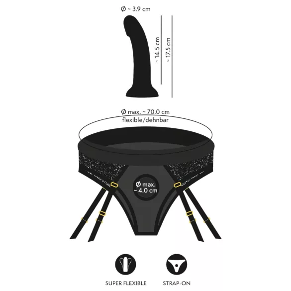 You2Toys - dildo cu ham ajustabil - negru