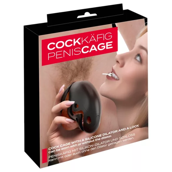 You2Toys - cușcă pentru penis cu dop uretral - negru