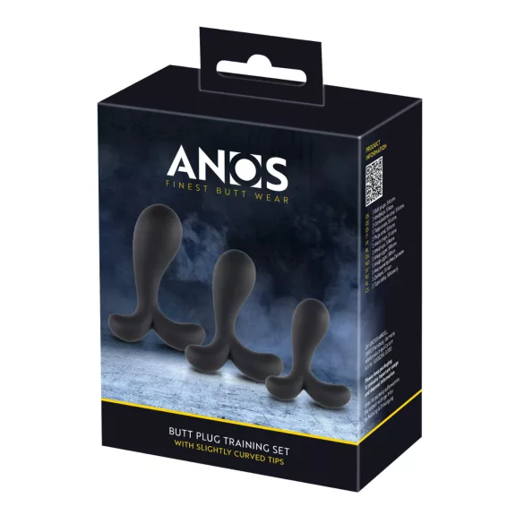 ANOS - set dopuri anale pentru antrenament - silicon negru