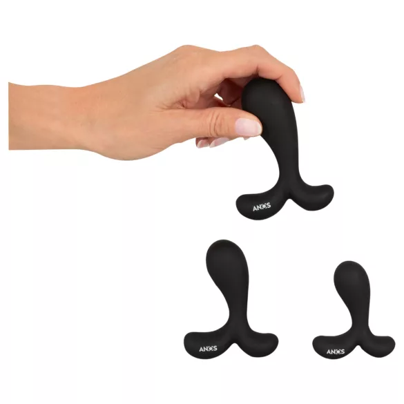 ANOS - set dopuri anale pentru antrenament - silicon negru