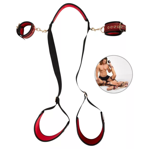 Bad Kitty - set de legare cu portjartier (negru)