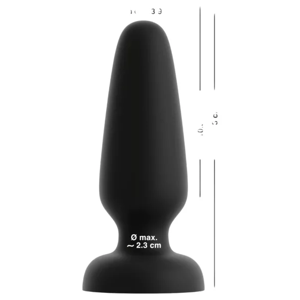 Black Velvets - dop anal din silicon cu ventuză (negru) - L