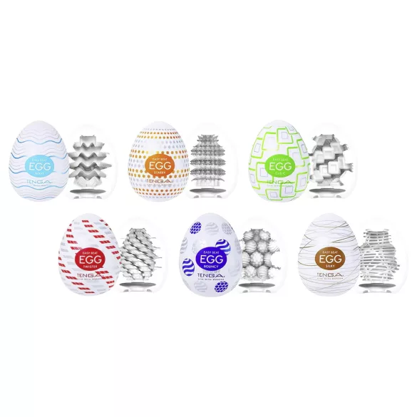 TENGA Variety - set de masturbatoare tip ou - pachet 6 bucăți
