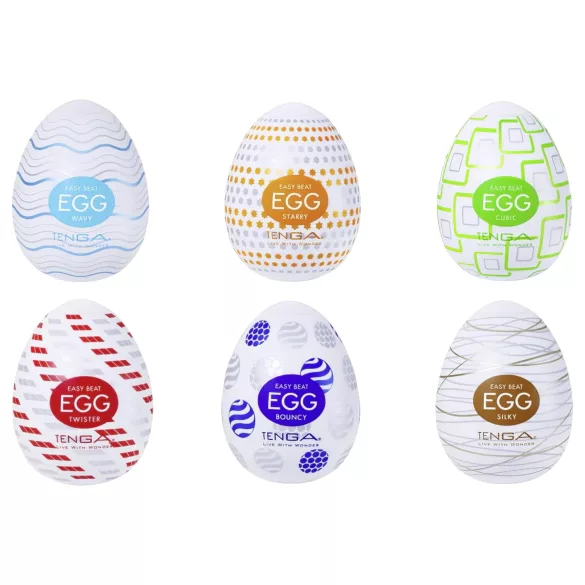 TENGA Variety - set de masturbatoare tip ou - pachet 6 bucăți